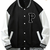 kkboxly  Men's Casual Baseball Jacket Color Block Thick Warm Winter Coat Top Clothes For Outdoor Sports