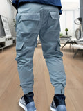 kkboxly  Men's Stylish Cargo Pants With Multi Pockets, Casual Breathable Slim Fit Joggers For Outdoor