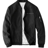 kkboxly  Letter Print Lightweight Jacket, Casual Baseball Collar Bomber Jacket