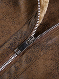 kkboxly Men's Fur And Fur Slim Suede Jacket