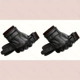 2-Pack of Warm & Touchscreen Men's Faux Leather Gloves for Winter Outdoor Driving & Cycling, Washable Non-Woven Material with Button Closure, Ideal Gift