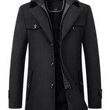kkboxly Men's Business Casual Thick Wool Coat - Stay Warm & Look Slim This Winter!