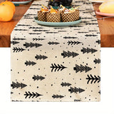1pc Festive Christmas Linen Table Runner - Table Runners for Holiday Decor, Kitchen Dining Room Scene Decoration, Party Supplies, Gift Ideas, and Atmosphere Decoration