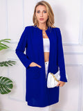 kkboxly  Long Length Open Front Coat, Casual Long Sleeve Solid Outerwear, Women's Clothing