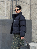 kkboxly  High Neck Winter Wear Coat, Casual Long Sleeve Warm Outerwear, Women's Clothing