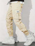 dunnmall  kkboxly  Classic Design Multi Flap Pockets Cargo Pants, Men's Casual Techwear Drawstring Cargo Pants Hip Hop Joggers For Autumn Summer Outdoor
