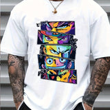 kkboxly Men's Casual Anime Picture Graphic T Shirt Short Sleeve Fashion Novelty Tees Crew Neck Summer Trend T-Shirt Tops