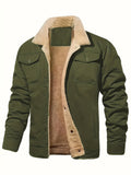 kkboxly  Stylish Classic Men's Lapel Collar Coat For Winter, Men's Outfits