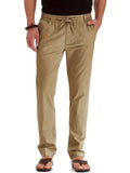 2025 kkboxly  Men's Loose Elastic Waist Solid Color Business Casual Trousers, Men's Outfits