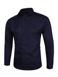 kkboxly  Thin Material, Two Sizes Smaller, Business Button Up Shirt Solid Color Men's Long Sleeve Shirt Best Sellers
