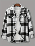 kkboxly  Men's Casual Retro Plaid Shirt, Button Up Long Sleeve Shirt For Business Leisure Activities