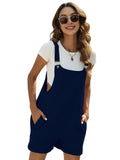 kkboxly  Solid Cami Jumpsuit, Casual Sleeveless Comfy Short Length Jumpsuit With Pockets, Women's Clothing