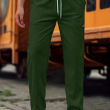 kkboxly Men's Casual Pocket Joggers, Drawstring Long Sports Pants For Spring Summer