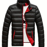 kkboxly  Winter Men's Casual Slim Fit Stand Collar Zipper-Up Padded Jacket