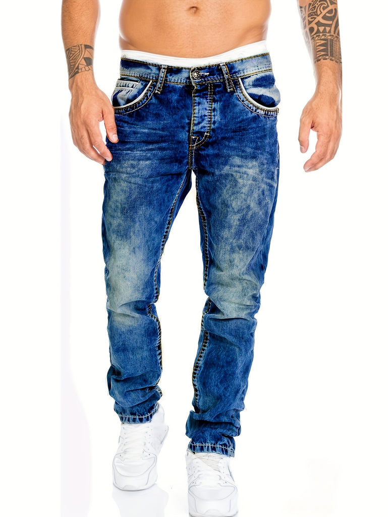 kkboxly  Men's Casual Distressed Skinny Jeans, Street Style Stretch Jeans