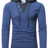 kkboxly  Men's Fashion Hoodies Contrast Color Hooded Sweatshirt For Spring Fall, Men's Clothing