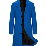 kkboxly Stay Warm and Stylish in This Men's Mid-Length Woolen Trench Coat Jacket