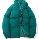 kkboxly  Men's Casual Warm Winter Jacket, Stand Collar Cotton Padded Jacket Coat For Outdoor Activities