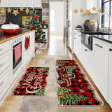 2pc Christmas Carpet, Non Slip Machine Washable, Floor Mat Resistant Door Mat Living Room Bathroom Kitchen, Home Decor