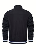 kkboxly  Men's Casual Baseball Jacket Coat Regular Fit College Hipster Windbreaker For Spring Autumn