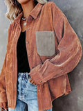 kkboxly  Button Front Solid Shirt, Vintage Long Sleeve Collar Shirt, Women's Clothing