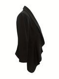 Solid Shawl Collar Blazer, Elegant Open Front Work Office Outerwear, Women's Clothing
