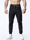 kkboxly  Men's Casual Waist Drawstring Joggers, Chic Stretch Tapered Sports Pants
