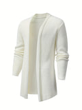 kkboxly  Elegant Slightly Stretch Knit Cardigan Coat, Men's Casual Vintage Style V Neck Sweater Cardigan For Fall Winter