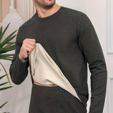 kkboxly  1pc Men's Thickened Fleece Thermal Underwear Tops, Soft And Elastic Bottoming Tops, High-quality Long Sleeve Thermal Underwear