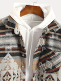 kkboxly  Novelty Pattern Stripe Print Jackets For Men ，Snap Button Up Lapel Stylish Coat Jackets For Men