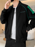 kkboxly  Varsity Jacket, Men's Casual Baseball Jacket Coat Regular Fit College Hipster Windbreaker For Spring Autumn