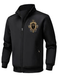kkboxly  Men's Vintage Zip Up Jacket With Design Print