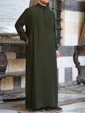 kkboxly  Men's Saudi Arabic Thobe Jubba Dishdasha Long Sleeve Robe, Islamic Abaya Dress, Ramadan Muslim Dress Middle East Islamic Clothing