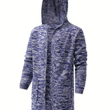kkboxly  All Match Knitted Hooded Cardigan, Men's Casual Warm High Stretch Overcoat Sweater Jacket For Fall Winter
