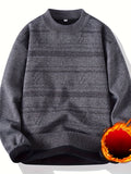 kkboxly  All Match Knitted Sweater, Men's Casual Warm Slightly Stretch Crew Neck Pullover Sweater For Men Fall Winter
