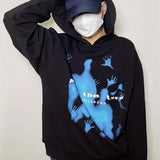 kkboxly  Abstract Print Hoodie Sweatshirt, Casual Long Sleeve Hoodie Sweatshirt, Women's Clothing