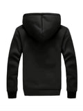 kkboxly  Warm Fleece Hooded Jacket, Men's Causal Zip Up Jacket Coat For Fall Winter Fitness Outdoor Activities
