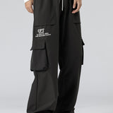 kkboxly kkboxly  Men's Relaxed Fit Drawstring Cargo Pants With Pockets, Loose Trendy Overalls