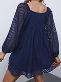 kkboxly  Square Neck Puff Sleeve Dress, Casual Every Day Dress For Spring & Summer, Women's Clothing