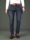 kkboxly  Men's Classic Vintage Solid Jeans, Slightly Stretch Comfy Casual Pants For Men's Outdoor Wearing