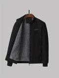kkboxly  Men's Autumn&Winter Trendy Casual Khaki&Grey Lightweight Fleece Corduroy Cotton Lapel Jacket