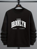 Brooklyn Print, Men’s Pullover Sweatshirt, Casual Crew Neck Jumper For Spring Fall, Moisture Wicking And Breathable Sweater, As Gifts