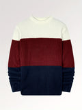 kkboxly  Men's Color Block Crew Neck Pullovers Knit Sweater Top