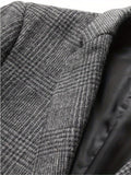 kkboxly  Wool Blend Elegant Plaid Blazer, Men's Casual Flap Pocket Button Up Sports Coat For Fall Winter Business Banquet