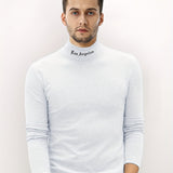 kkboxly Men's Turtleneck Long Sleeve T-Shirt, Casual Stretch Sports Tops For Spring Fall
