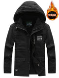kkboxly  Men's Outdoor Hooded Windproof Jacket Plush Warm Comfortable Breathable Windbreaker Jacket For  Autumn And Winter