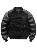 kkboxly  Men's Retro Embroidered Print Thick Baseball Jacket