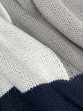 kkboxly  All Match Knitted Color Block Sweater, Men's Casual Warm Slightly Stretch Crew Neck Pullover Sweater For Fall Winter Varsity College Preppy Style