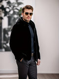 kkboxly  Warm Fleece Hooded Jacket, Men's Casual Faux Sable Zip Up Jacket Coat For Fall Winter