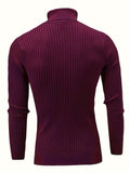 Plus Size Men's Cable Knit Sweater Stylish Turtleneck Pullover Fall Winter, Men's Clothing